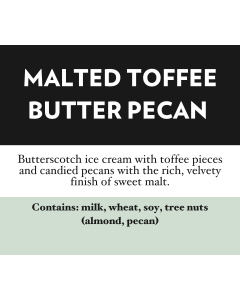 Malter Toffee Butter Pecan Flavor Tag
