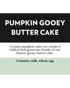 Pumpkin Gooey Butter Cake Flavor Tag